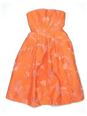 NWT KOOKAI Florence Orange Floral Strapless Fit & Flare Dress Size 34 au-size 2